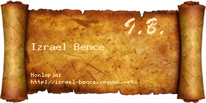 Izrael Bence névjegykártya